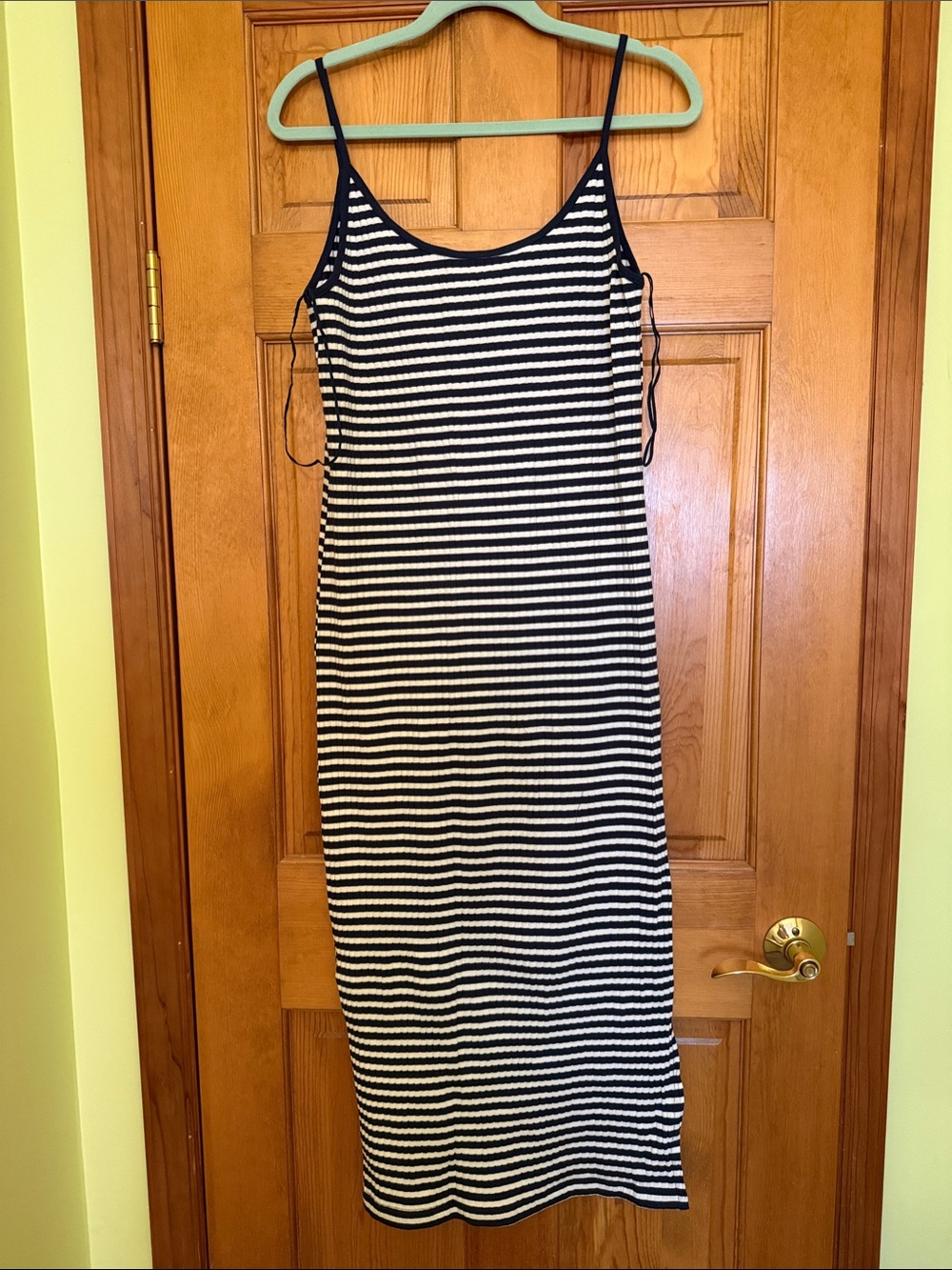 Zara Black and White Striped Maxi Slip Dress